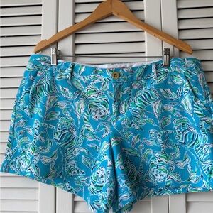 Blue Patterned Women's Shorts